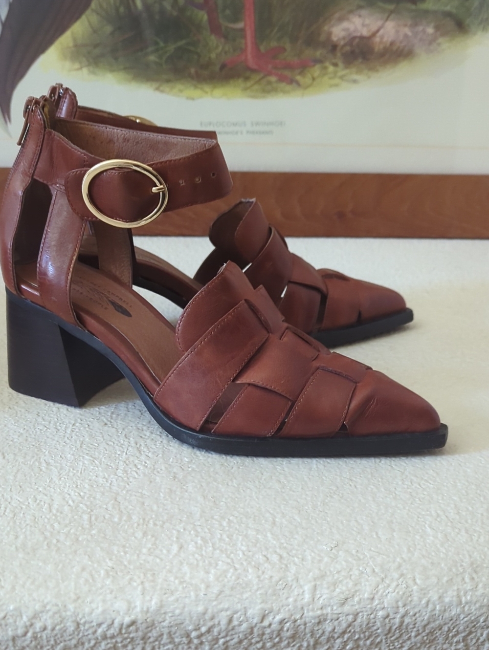 Jeffery Campbell for Free People Brown Woven Leather Sandle Sz 8.5 - Picture 4 of 7